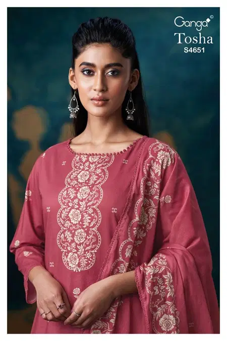Tosha 4651 By Ganga Cotton Printed Bulk Designer Salwar Suits Orders In India